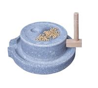 Molino de Grano Artesanal, Molinillo Manual de Piedra Natural, Máquina Multifunción para Moler en Casa, Fácil de Limpiar, para Cebada, Especias y Maíz(30+40cm/11.8+15.7in)