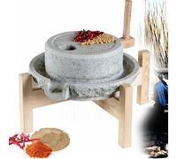 Molino De Grano Manual Para Harina, Molino De Piedra Manual Seco Y Húmedo Con Marco De Madera, Molino De Grano De Piedra Con Marco De Madera, Para Trigo, Bayas, Arroz, Semillas De Frijol