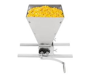 Molino de malta moderno de 4 l - Prensa de cereales manual - Acero inoxidable con rodillo ajustable - Rompecabezas con dos modos de funcionamiento - Ideal para moler granos en casa