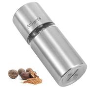 Molino de nuez moscada con depósito, molino de acero fino para el más fino polvo de nuez moscada, rallador de nuez moscada, molino de nuez moscada para cuatro nueces moscadas