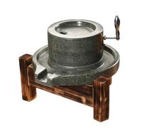 Molino De Piedra Con Mango De Acero Inoxidable, Molino De Grano De Lapislázuli Hecho A Mano Con Soporte De Madera, Molienda Fina, Para Moler Trigo, Arroz, Especias, Guindillas(22cm/8.7in)