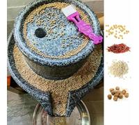 Molino de Piedra de Granito Natural - Molinillo Manual para Trigo, Nuez moscada, Frijoles y Semillas de sésamo - Molinillo húmedo y seco con Accesorios de Madera - Herramienta de Cocina clás