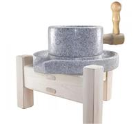 Molino de piedra manual para granos, molino tradicional de piedra azul, apto para molienda seca y húmeda de arroz, maíz, cebada, frijoles y especias(25cm/9.8in)