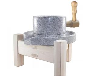 Molino de piedra manual para granos, molino tradicional de piedra azul, apto para molienda seca y húmeda de arroz, maíz, cebada, frijoles y especias(30cm/11.8in)