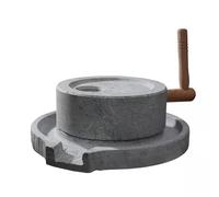 Molino de Piedra para Uso en Seco y Húmedo, Molinillo Manual de Piedra, Utensilio de Cocina Natural para El Hogar, para Frijoles, Cebada, Especias y Maíz(35+45cm/13.7+17.7in)