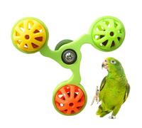 Molino de viento Bird Toys - 11x3,5 cm, juguete de jaula interactiva, diversión colgante con 3 campanas | Juguete de juego para periquitos de usos fáciles, para masticar, aliviar el aburrimiento, coto