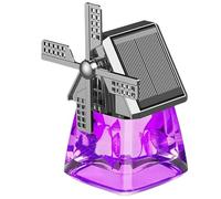 Molino de viento con energía solar para coche, ambientador de aire para coche, rotación de energía solar, larga duración, decoración para el interior del coche (púrpura, talla única)