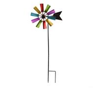 Molino de viento de metal para jardín, 73 cm al aire libre, escultura giratoria para el clima, paleta para patio, adorno decorativo para césped