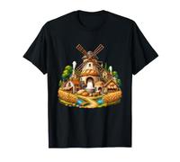 Molino de Viento Europeo panadería Pueblo Molino de Pan Camiseta