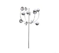 Molino de viento grande de metal para decoración de césped al aire libre, resistente a la corrosión, arte de hierro para escultura con rotación suave y silenciosa en brisa ligera diseño clásico