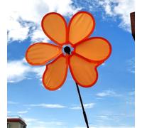 Molino de viento ligero de tela y fibra de vidrio para decoración de patio al aire libre, patio y jardín, gira automáticamente con viento (naranja)