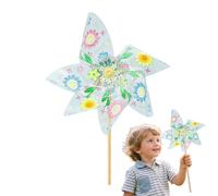 Molino de viento para jardín, molinos de viento hechos a mano, juguetes creativos lindos, colorea tu propio viento Spinner para niños al aire libre proyecto de jardín manualidades
