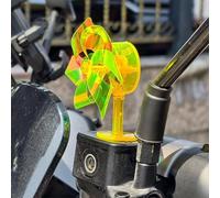 Molino de viento para manillar de motocicleta, con flores, para coche, scooter, molino de viento, molinillo de viento LED C7A0