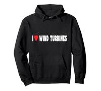 Molino de viento vintage de energía renovable I Love Wind Turbine Sudadera con Capucha