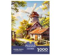 Molino de Viento Vintage Rompecabezas Imposible,desafío for Adults Interesante Entretenimiento Creativo 1000 Piezas Obra De Arte De Juego De para Adultos Y Niños A Partir De 12 Años 38x26cm/1000pcs