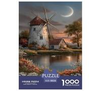 Molino de Viento Vintage Rompecabezas Imposible,desafío para Adultos Interesante Entretenimiento Creativo 1000 Piezas Obra De Arte De Juego De para Adultos Y Niños A Partir De 12 Años 38x26cm/1000pcs