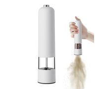 Molino eléctrico de pimienta - Molinillo automático de especias con núcleo de cerámica, salero y pimentero a pilas | Utensilio de cocina para usar con una sola mano, ideal para sazonar y preparar comi