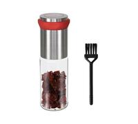 Molino Manual de Chile 170ml, Sal Gruesa, Sal Marina, Pimienta, Chile Seco Molino de Especias, Cortador de Especias con Tapa a Prueba de Polvo para Casa, Restaurante (Rojo)