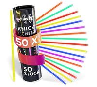 molinoRC 50x Set de Pulseras Luminosas Fluorescentes - 6 BONITOS COLORES - Pulseras Neon para Niños - Pulseras Neon Fluorescentes Fiesta - Incluye conectores para pulseras + figuras