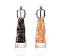 Molinos de Pimienta, Transparente Molinillo de Sal y Pimienta，Botella de Condimento de molino de sal de pimienta de gran capacidad 2pcs 8in, núcleo cerámico, molino de tamaño de partícula ajustable