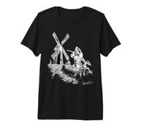 Molinos de Viento de Lucha Don Quijote Camiseta Premium