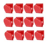 Molinter Pinzas magnéticas Imanes para Nevera, Clips de Metal, para Pizarras Blancas, Notas Magnéticas, Carpetas de Cocina, 12 Unidades, Color Rojo