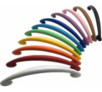 Molinter Tiradores de muebles, tirador de arco, tirador de zinc en aleación para cajón, tirador manual para armario de libros, armario de ropa, cajón (distancia entre agujeros: 64mm, Rojo)