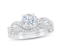 Molioaki Juego de anillos para mujer, chapado en platino, plata brillante, óxido de circonio 5A, joyas para novia, boda, anillo de compromiso, alianza de boda, Circonita