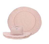 molis&co. Alfombra de Gateo Redonda para bebé. Alfombra Infantil 100cm plegable, portátil, Tapete de suelo para niños pequeños y bebés. Dusty Rose. OEKO TEX 100.