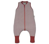 molis&co - Pijama Manta con Calcetines Antideslizantes 2.5 TOG - 70 cm (1 año) - Ideal para Invierno - 100% algodón (Oeko-Tex 100) - Burgundy Stripes