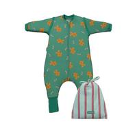 molis&co. Pijama Manta con Mangas Desmontables, Calcetines Antideslizantes, TOG 2.5 Estampado Gingerbread, Algodón 100%, Oeko-Tex 100 Certificado, 3-6 Meses