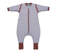 molis&co. Pijama Manta con Mangas Desmontables, Calcetines Antideslizantes, TOG 2.5 Estampado Vichy Brown & Blue, Algodón 100%, Oeko-Tex 100 Certificado, 3 años