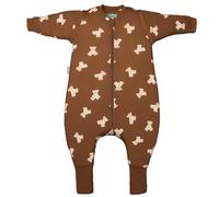 molis&co - Pijama Manta con Mangas Desmontables y Calcetines Antideslizantes - 1.0 TOG - 100 cm (4 años) - Ideal para Primavera y otoño - 100% algodón (Oeko-Tex 100) - Teddy Mocca