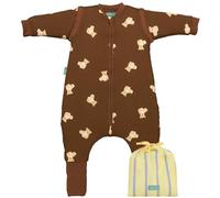 molis&co - Pijama Manta con Mangas Desmontables y Calcetines Antideslizantes - 1.0 TOG - Ideal para Primavera y otoño - 100% algodón (Oeko-Tex 100) (Teddy Mocca, 6 años)
