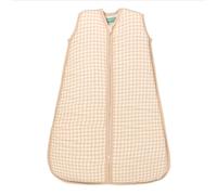 molis&co - Saco Dormir Bebé TOG 1-60 cm (0 Meses) - Saco Dormir Bebe Primavera y Otoño sin Mangas - Saco de Dormir Bebe para Niños Niñas (Unisex) - Muselina de Bambú Premium - Vichy Sand