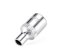 Moliuoly 1 pieza de llave de vaso de 12 puntos, 1/4 pulgadas, cabeza corta de espejo para llaves de trinquete de 4/4,5/5/5,5/6/7/9/10/11/12/13/14 mm