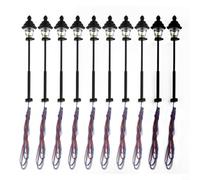 Moliuoly 10 farolas LED para modelo de pista de 45 mm, 3 V, luz blanca cálida, para pista HO y N, para mini iluminación con resistencias previas para diseño de pista de 12-16 V y edioramas de
