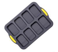 Moliuoly 8 cavities Silicone Loaf Pan with Steel Frame - Antiadherente Brownie Moulds Heat Strong Spülmaschinenfest für Brot Kuchen