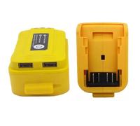 Moliuoly Adaptador de batería con luz LED de trabajo y USB dual para DeWalt 20 V DCB203 DCB200, carga rápida 5 V/2 A para cargar dispositivos móviles