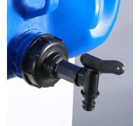 Moliuoly Adaptador de depósito IBC de plástico apto para alimentos con rosca gruesa de 26,2 mm y conector de manguera de 17 mm, tapa extraíble para una fácil limpieza en el jardín