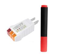 Moliuoly Comprobador de toma de tierra, enchufe y prueba de conductividad con punta de prueba, compatible con alfombras y cables de tierra, luz roja/verde portátil