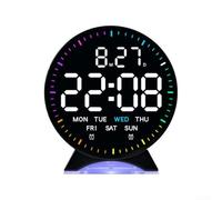 Moliuoly Despertador digital con segundo salto y alarma dual - Pantalla LCD reloj con fecha y día, regulador automático de luz nocturna para dormitorio oficina (F)