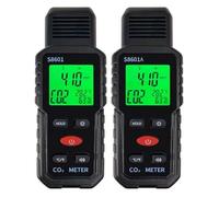 Moliuoly Dispositivo manual 3 en 1 para medir el dióxido de carbono, la temperatura y la humedad del aire y controlar la calidad del aire, S8601A