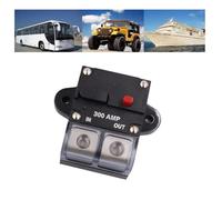 Moliuoly Fusible solar de audio para coche de 12 a 48 V con botón de reinicio manual, fusible con botón negro, 300 A