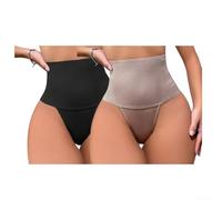 Moliuoly High Waist Shaper Thong 2-Pack Tummy Control | Tummy control panel, smooths flat paunch, invisible under clothes, 2-pack value, daily comfort