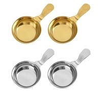 Moliuoly Juego de 2 cucharas coreanas para salsa, palillos y cuencos para salsas de acero inoxidable 304, color dorado