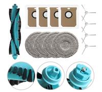 Moliuoly Juego de cepillos laterales para robot Cecotec Conga 15090 16090 AI SpinArm Home & Wash (incluye 1 cepillo de rodillo, 4 cepillos laterales, 4 bolsas para el polvo, 4 toallitas)