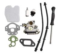 Moliuoly Kit de carburador 506450501 para 135 140 435 435E 440 440E Jonsered CS2240 McCulloch CS410 compatible con Zama C1T-EL41A, incluye filtro de gasolina, manguera, juntas, bomba de cebador