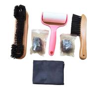 Moliuoly Kit de limpieza de mesa de billar de madera con rodillo y lana de acero para el cuidado y eliminación eficaz del polvo y el pelo, color marrón
