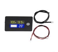 Moliuoly Medidor de voltaje de capacidad para batería de ion de litio de 12 V/24 V/36 V/48 V con sensor de temperatura externo y alarma para carros de golf de RV marinos (12 V)